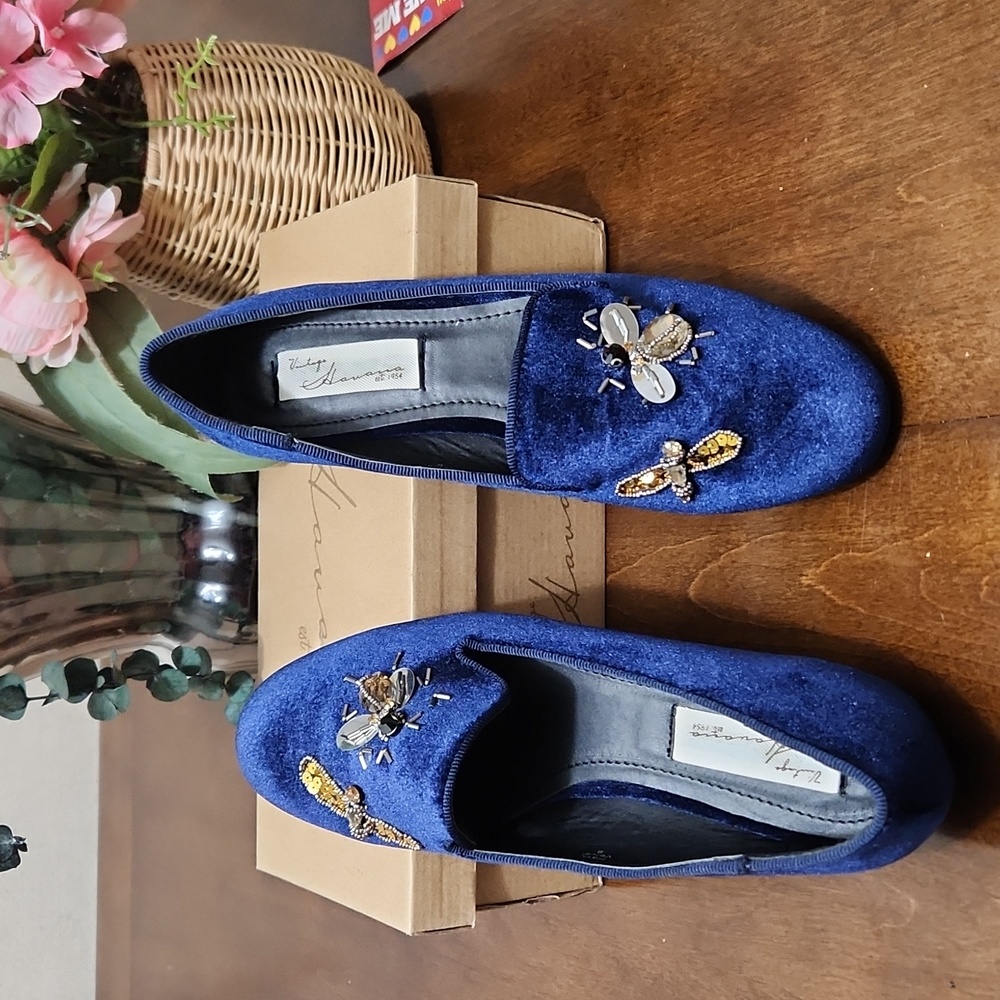 Blue vintage Havana flats